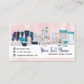 Roze en Royal Blue Monat Visitekaartje (Achterkant)