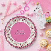 Roze en roze bloedige bruiloft papieren bordje (Feest)