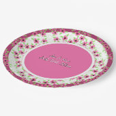 Roze en roze bloedige bruiloft papieren bordje (Gekanteld)