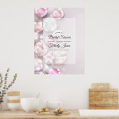 Roze en roze gouden ballonnen Bruidscadeau welkom Poster (Keuken)