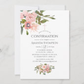 Roze en Roze Gouden Bloem Confirmation Kaart (Voorkant)