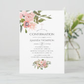 Roze en Roze Gouden Bloem Confirmation Kaart (Staand voorkant)