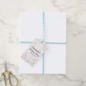 Roze en roze gouden glinsterconfetti cadeaulabel (Met Touw)