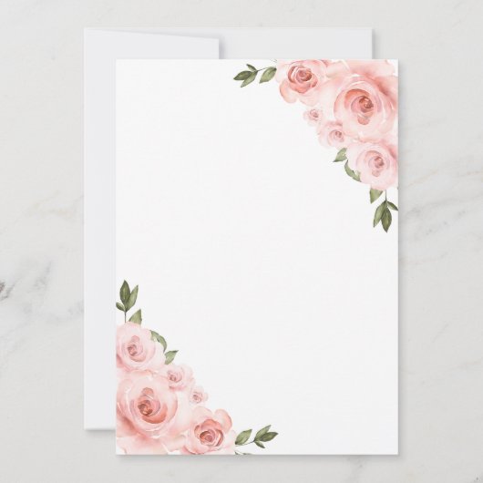 Roze en roze gouden Quinceañera uitnodiging (Achterkant)