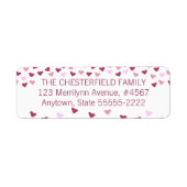 Roze en Roze Hartjes Rand Etiket (Voorkant)