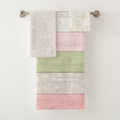 Roze en roze houtkool bad handdoek (Insitu)