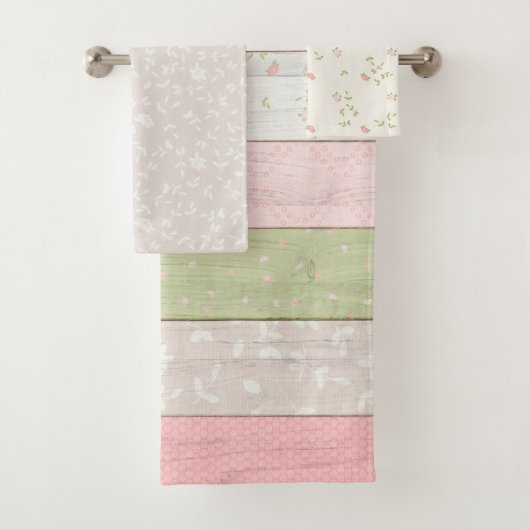 Roze en roze houtkool bad handdoek (Insitu)