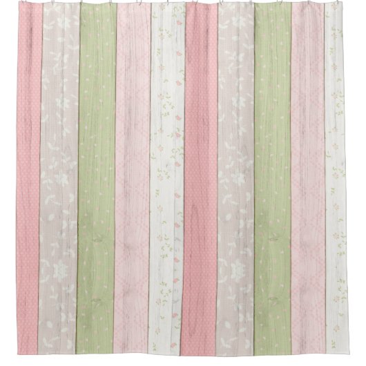 Roze en roze houtkool douchegordijn (Voorkant)