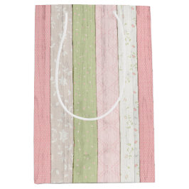 Roze en roze houtkool medium cadeauzakje