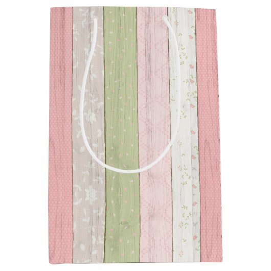 Roze en roze houtkool medium cadeauzakje (Voorkant)