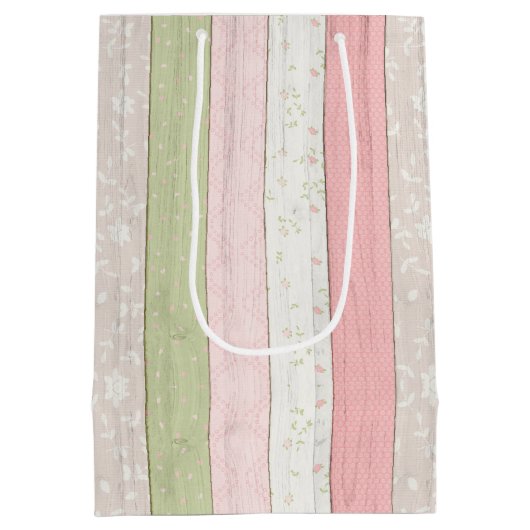 Roze en roze houtkool medium cadeauzakje (Achterkant)