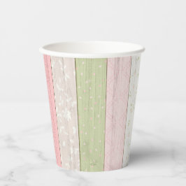 Roze en roze houtkool papieren bekers