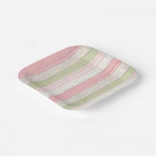 Roze en roze houtkool papieren bordje (Gebogen)