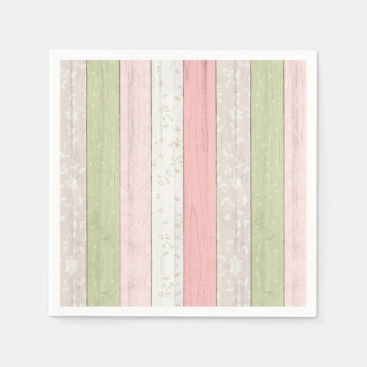 Roze en roze houtkool servet (Voorkant)