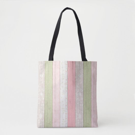 Roze en roze houtkool tote bag (Voorkant)
