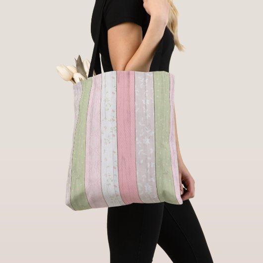 Roze en roze houtkool tote bag (Dichtbij)