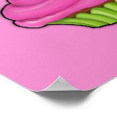 Roze en roze Poster met groene cupcake (Hoek)