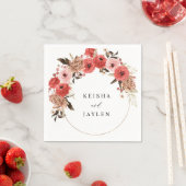 Roze en roze roze Floral naam Servet (Insitu)