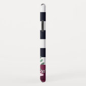 Roze en roze Rozen | Gestreepte monogrammen Case-Mate iPhone Case (Achterkant/rechts)