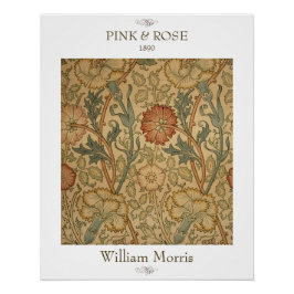 Roze en roze William Morris bloemige muurprint Perfect Poster