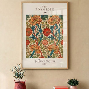 Roze en roze William Morris bloemstuk muurprint Perfect Poster