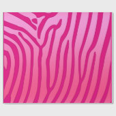 Roze en Roze Zebra Strepen Dierenprint Cadeaupapier (Vlak)