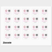 Roze en Rozen Catering Bedrijfs QR Code Sticker (Vel)