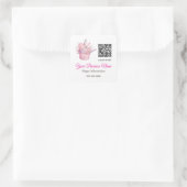 Roze en Rozen Catering Bedrijfs QR Code Sticker (Tas)
