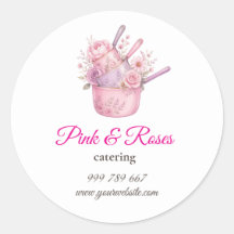 Roze en Rozen Catering Bedrijfsmerk Sticker
