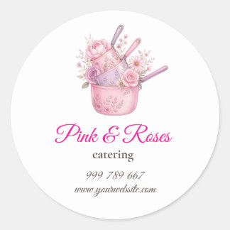 Roze en Rozen Catering Bedrijfsmerk Sticker