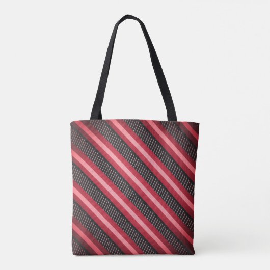 Roze en Ruby diagonale streep Tote Bag (Achterkant)