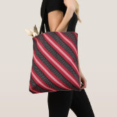 Roze en Ruby diagonale streep Tote Bag (Dichtbij)