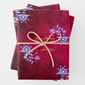 Roze en ruby Merry kerstvakantiezegeningen Inpakpapier Vel (In situ)