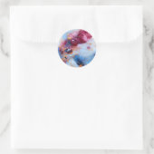 Roze en saffiermarmer met gouden aders ronde sticker (Tas)
