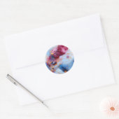 Roze en saffiermarmer met gouden aders ronde sticker (Envelop)