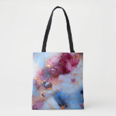 Roze en saffiermarmer met gouden aders tote bag (Voorkant)