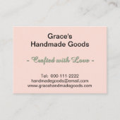 Roze en Sage Bedrijfsfoto's QR-codes 3,5 x 2,5 Visitekaartje (Voorkant)