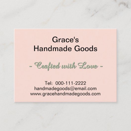 Roze en Sage Bedrijfsfoto's QR-codes 3,5 x 2,5 Visitekaartje (Voorkant)