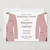 Roze en Sage Gay Huwelijksrepetities Kaart (Voorkant)