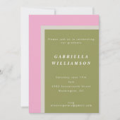 Roze en Sage Geometrische aangepaste graduatiepart Kaart (Voorkant)