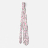 Roze en Sage Green Floral Pattern Stropdas (Achterkant)