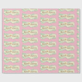 Roze en Sage Green Happy Easter Gift Wrap Cadeaupapier (Vlak)