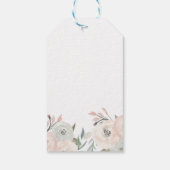 Roze en Sage Munt Green Modern Floral Vrijgezellen Cadeaulabel (Achterkant)