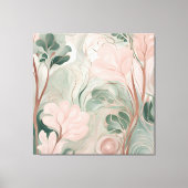 Roze en saliegroen (2) AI-kunst Canvas Afdruk (Voorkant)