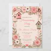 Roze en Saliegroen Housewarming Kaart (Voorkant)