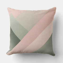 Roze en saliegroene AI-kunst  Kussen