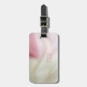 Roze en satijnsstof met uw initialen bagagelabel (Voorkant verticaal)
