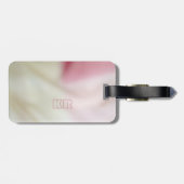 Roze en satijnsstof met uw initialen bagagelabel (Achterkant horizontaal)