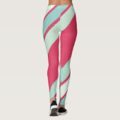 Roze en schaduwen van lichtblauwe strepen leggings (Achterkant)