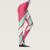 Roze en schaduwen van lichtblauwe strepen leggings (Rechts)